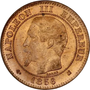 Tête nue de Napoléon III à gauche.