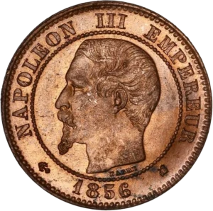 Tête nue de Napoléon III à gauche.