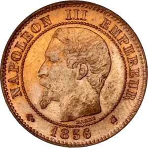 Tête nue de Napoléon III à gauche.