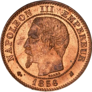 Tête nue de Napoléon III à gauche.