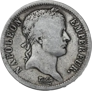 Tête laurée de Napoléon Ier à droite