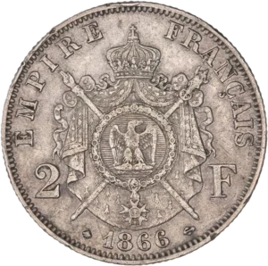 Tête laurée de Napoléon III à gauche.