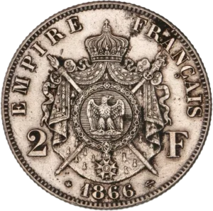 Tête laurée de Napoléon III à gauche.