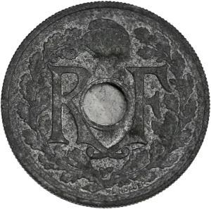 Bonnet phrygien dans une couronne formée de deux branches de chêne