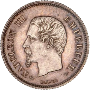 Tête nue de Napoléon III à gauche.