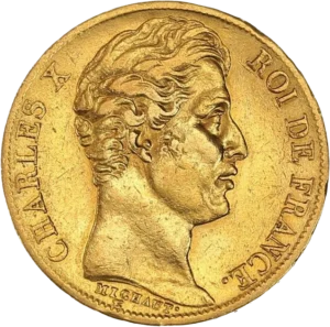 Tête de Charles X à droite.