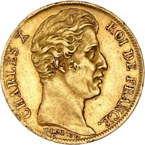 Ecu de France couronné et entouré du couronne de lauriers.