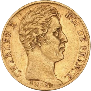 Tête de Charles X à droite.