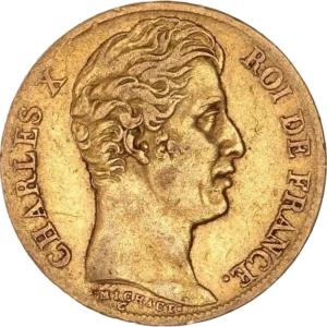 Tête de Charles X à droite.