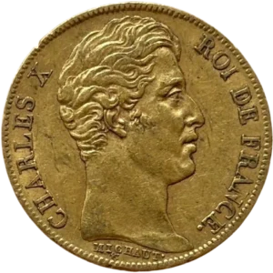 Tête de Charles X à droite.