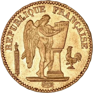 Génie de la République, debout à droite, gravant CONSTITUTION sur une tablette en marbre.