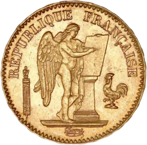 Le Génie de la République inscrivant une tablette de marbre.