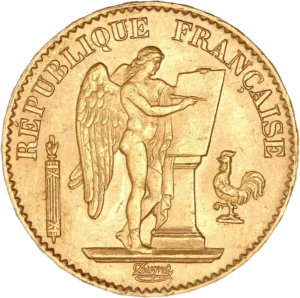 Le Génie de la République inscrivant une tablette de marbre.