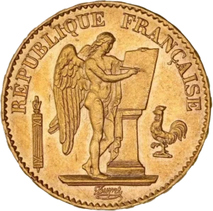 Le Génie de la République inscrivant une tablette de marbre.