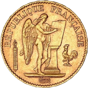 Le Génie de la République inscrivant une tablette de marbre.