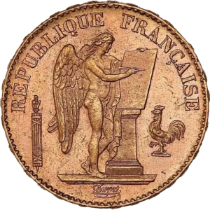 Le Génie de la République gravant une tablette de marbre.