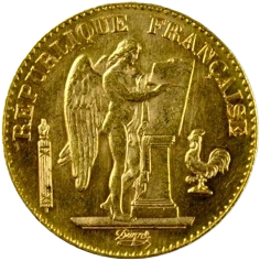 Le Génie de la République gravant une tablette de marbre.