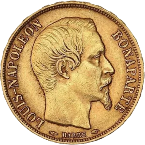 Tête nue de Napoléon III à droite.