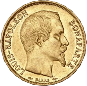 Tête nue de Napoléon III à droite.