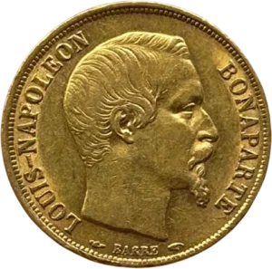 Tête nue de Napoléon III à droite.