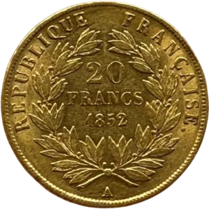 20 francs dans une couronne végétale.