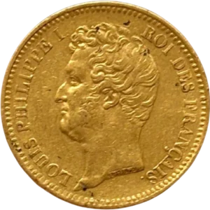 Tête nue de Louis Philippe Ier à gauche.