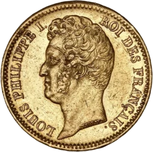 Tête nue de Louis Philippe Ier à gauche.
