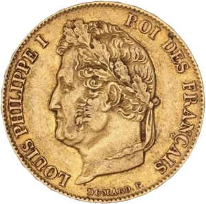 Tête laurée de Louis Philippe Ier à gauche.