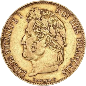 Tête laurée de Louis Philippe Ier à gauche.