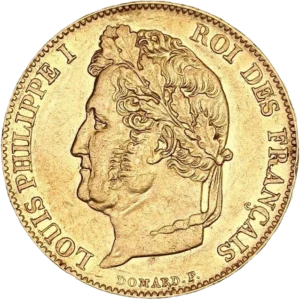 Tête laurée de Louis Philippe Ier à gauche.