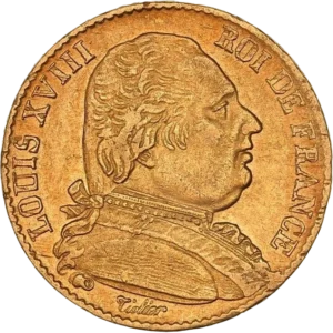 Buste de Louis XVIII à gauche.