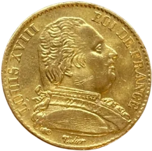 Buste de Louis XVIII à gauche.