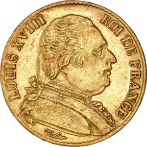 Buste de Louis XVIII à gauche.