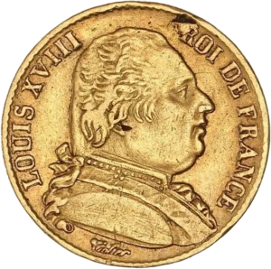 Buste de Louis XVIII à gauche.
