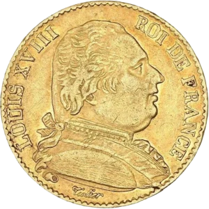 Buste de Louis XVIII à gauche.