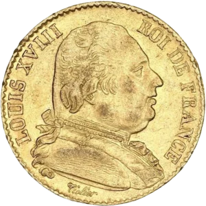 Buste de Louis XVIII à gauche.