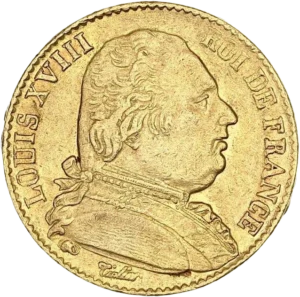 Buste de Louis XVIII à gauche.