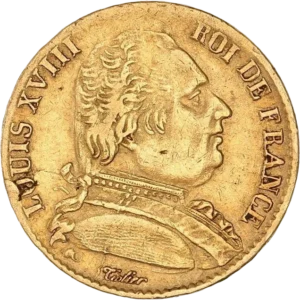 Buste de Louis XVIII à gauche.