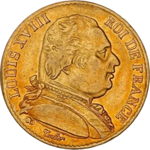 Buste de Louis XVIII à gauche.