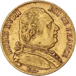 Buste de Louis XVIII à gauche.