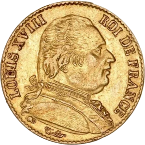 Buste de Louis XVIII à gauche.