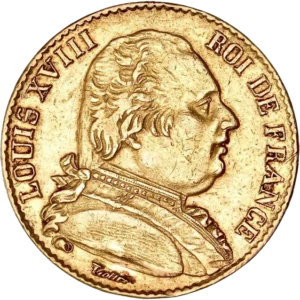 Buste de Louis XVIII à gauche.