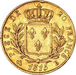 Buste de Louis XVIII à gauche.