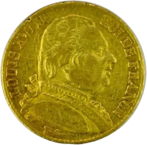 Buste de Louis XVIII à gauche.