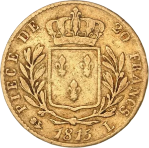 Buste de Louis XVIII à gauche.