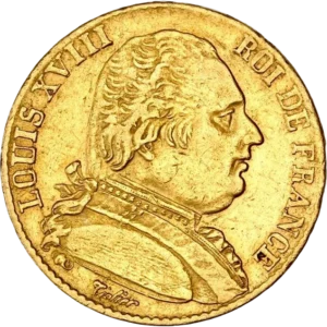 Buste de Louis XVIII à gauche.