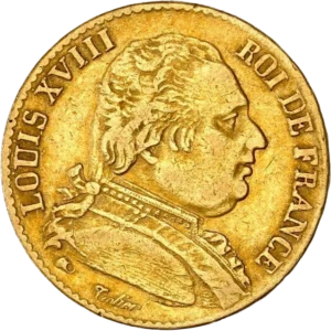 Buste de Louis XVIII à gauche.