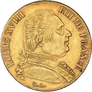 Buste de Louis XVIII à gauche.
