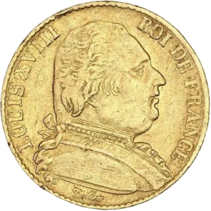 Buste de Louis XVIII à gauche.
