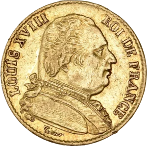Buste de Louis XVIII à gauche.
